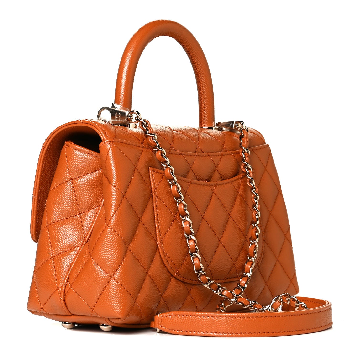 Chanel Caviar Quilted Mini Coco Handle Flap Light Brown 2 of 12