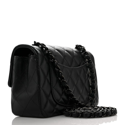 Chanel Lambskin Quilted Mini Rectangular Flap So Black 3 of 10