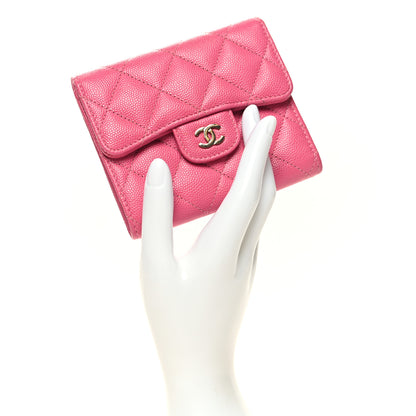 Chanel Caviar Quilted Compact Flap Wallet Pink 2 of 9