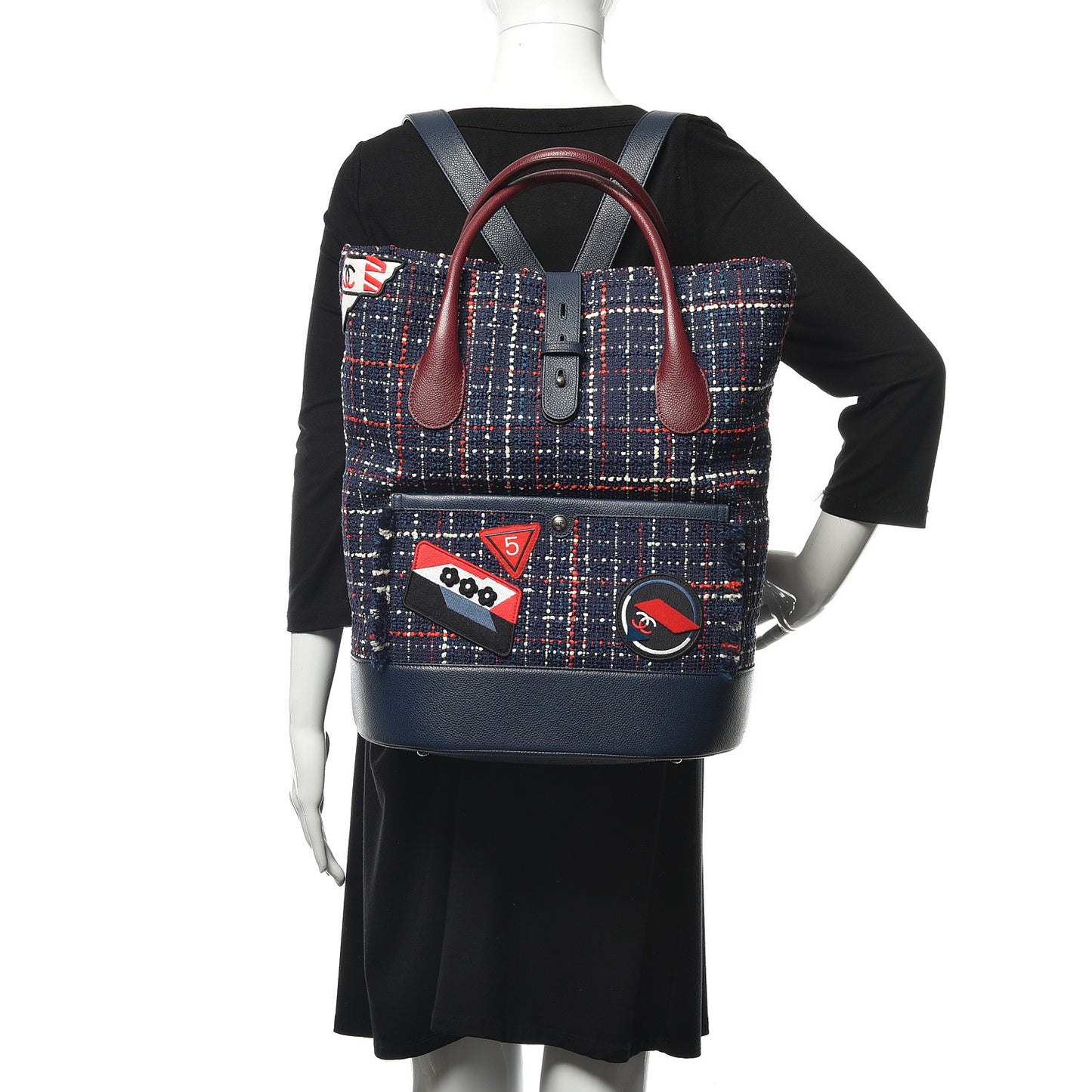 Tweed Crest Trip Backpack Navy Burgundy