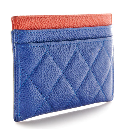 Chanel Caviar Quilted Filigree Card Holder Blue White Red 3 of 10