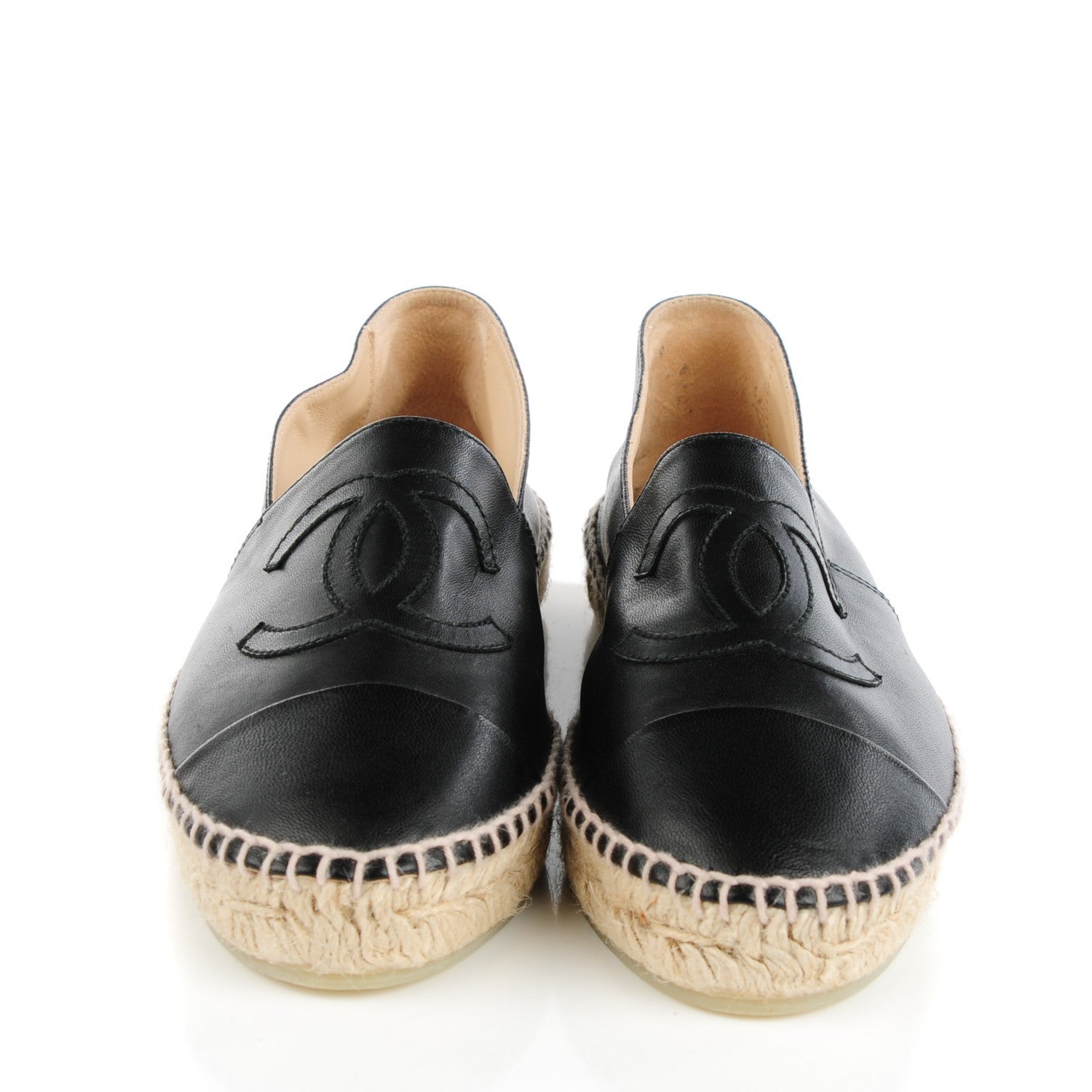 Chanel Lambskin CC Espadrilles 39 Black 2 of 9