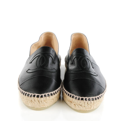 Chanel Lambskin CC Espadrilles 39 Black 2 of 9