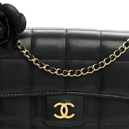 Chanel Lambskin Quilted Mini Chocolate Bar Camellia Flap Black 7 of 9