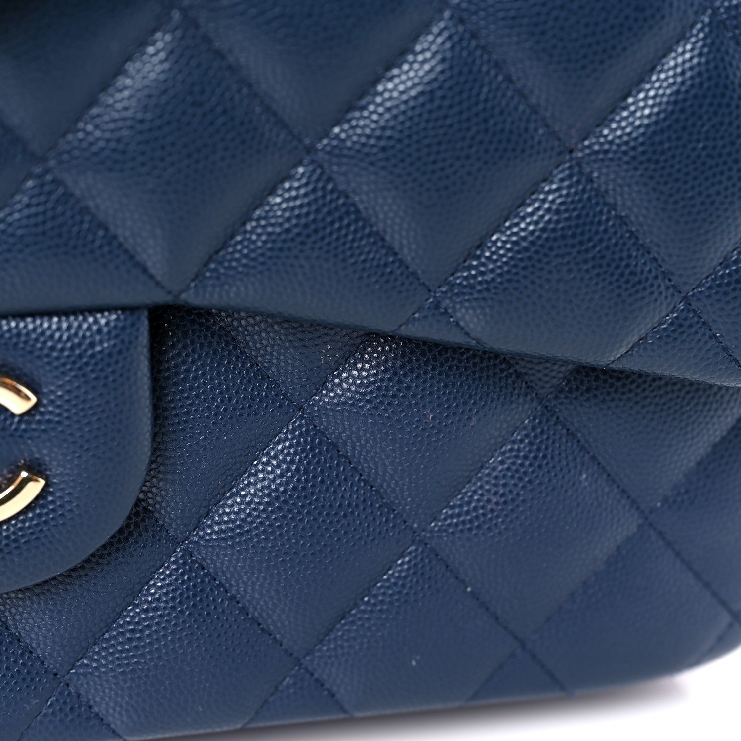 Chanel Caviar Quilted Jumbo Double Flap Blue 15 of 17