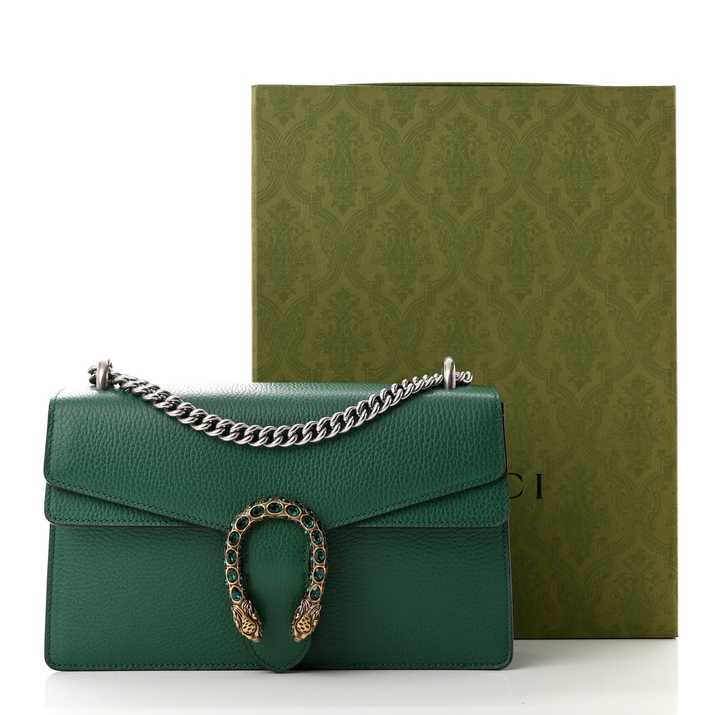 Pebbled Calfskin Small Dionysus Shoulder Bag Emerald