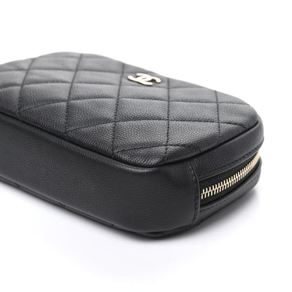 Chanel Caviar Quilted Small Curvy Pouch Cosmetic Case Black 9 of 10
