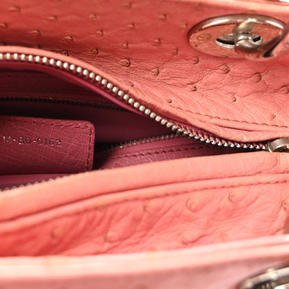 Christian Dior Ostrich Medium Lady Dior Pink 7 of 10