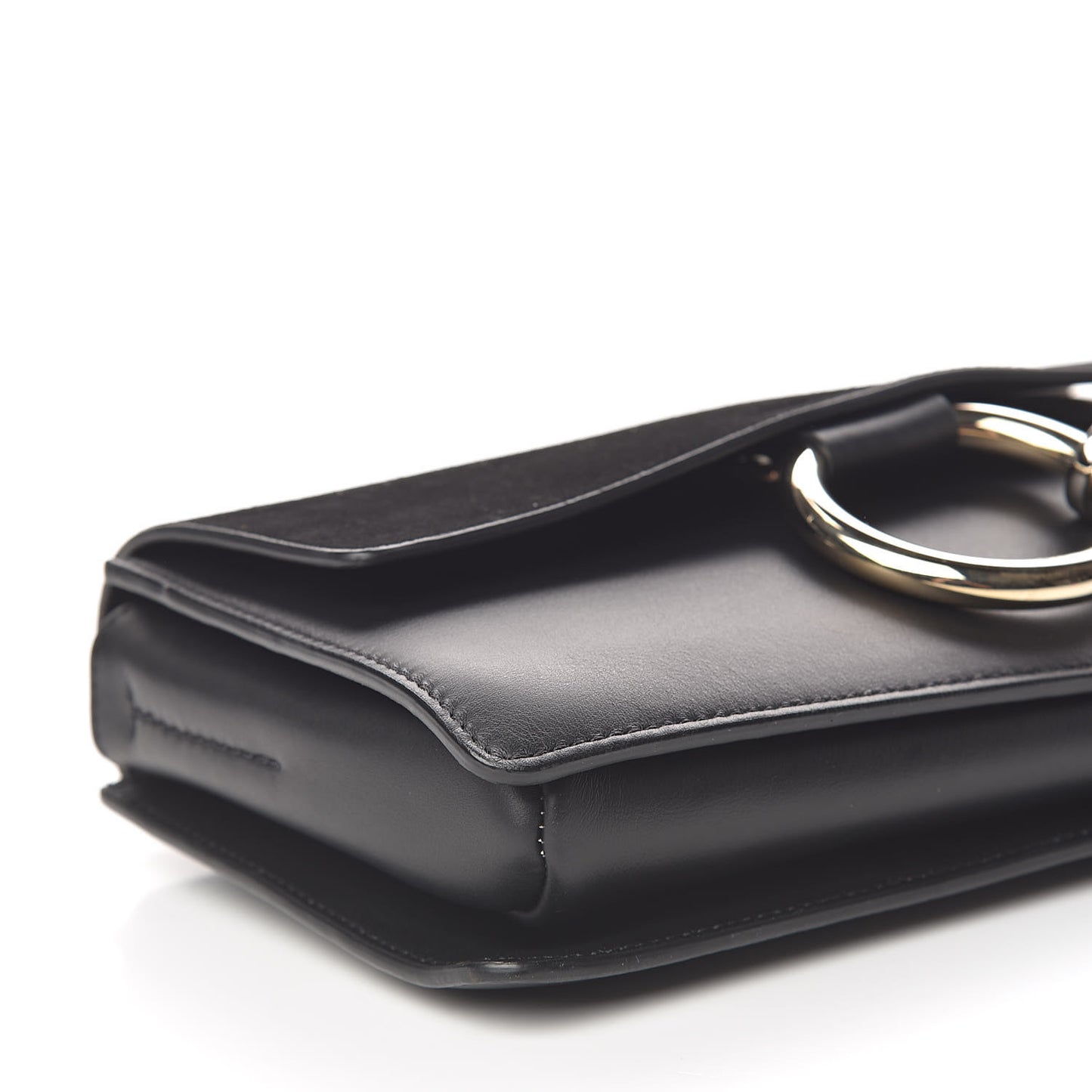 Suede Calfskin Small Faye Shoulder Bag Black