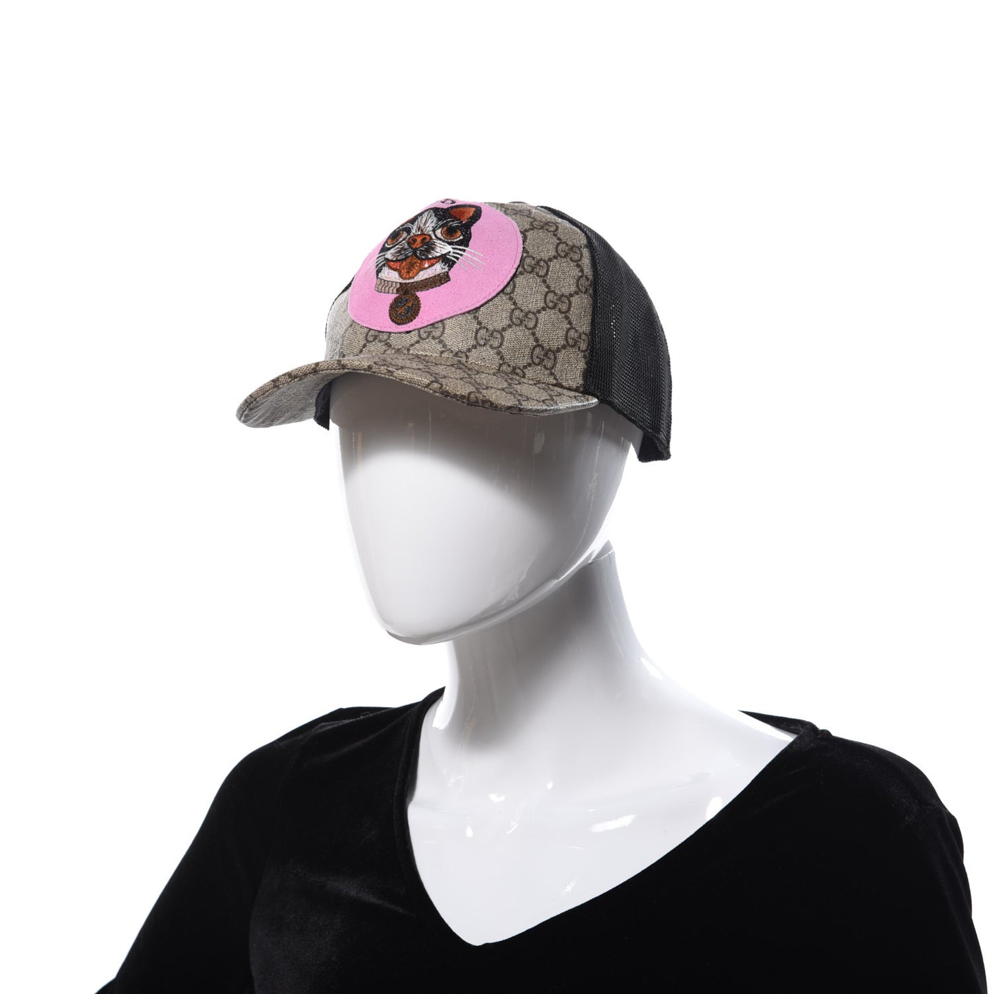 GG Supreme Monogram Bosco Patch Baseball Hat 59 Beige Malva