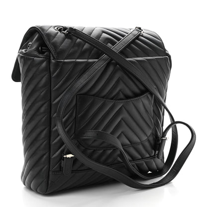 Chanel Calfskin Chevron Quilted Large Urban Spirit Backpack Black 3 of 11