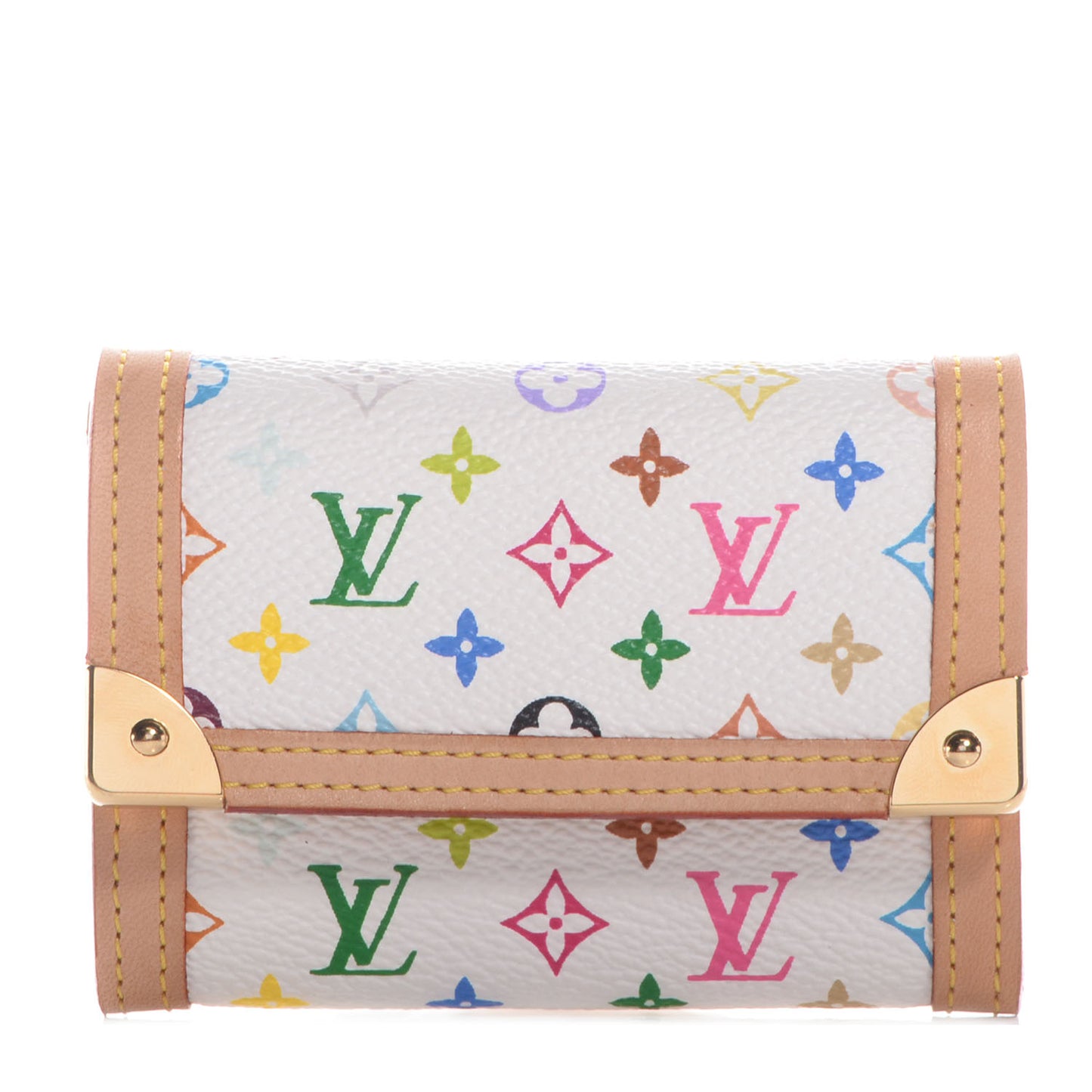 Monogram Multicolor Porte-Monnaie Plat Coin Purse White