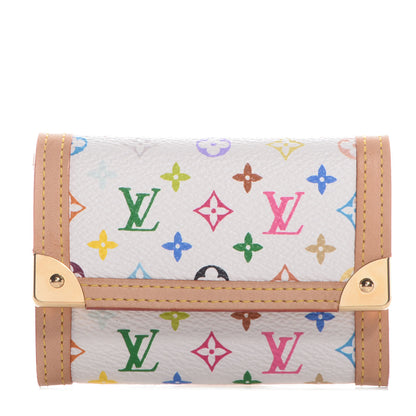 Louis Vuitton Monogram Multicolor Porte-Monnaie Plat Coin Purse White 1 of 7