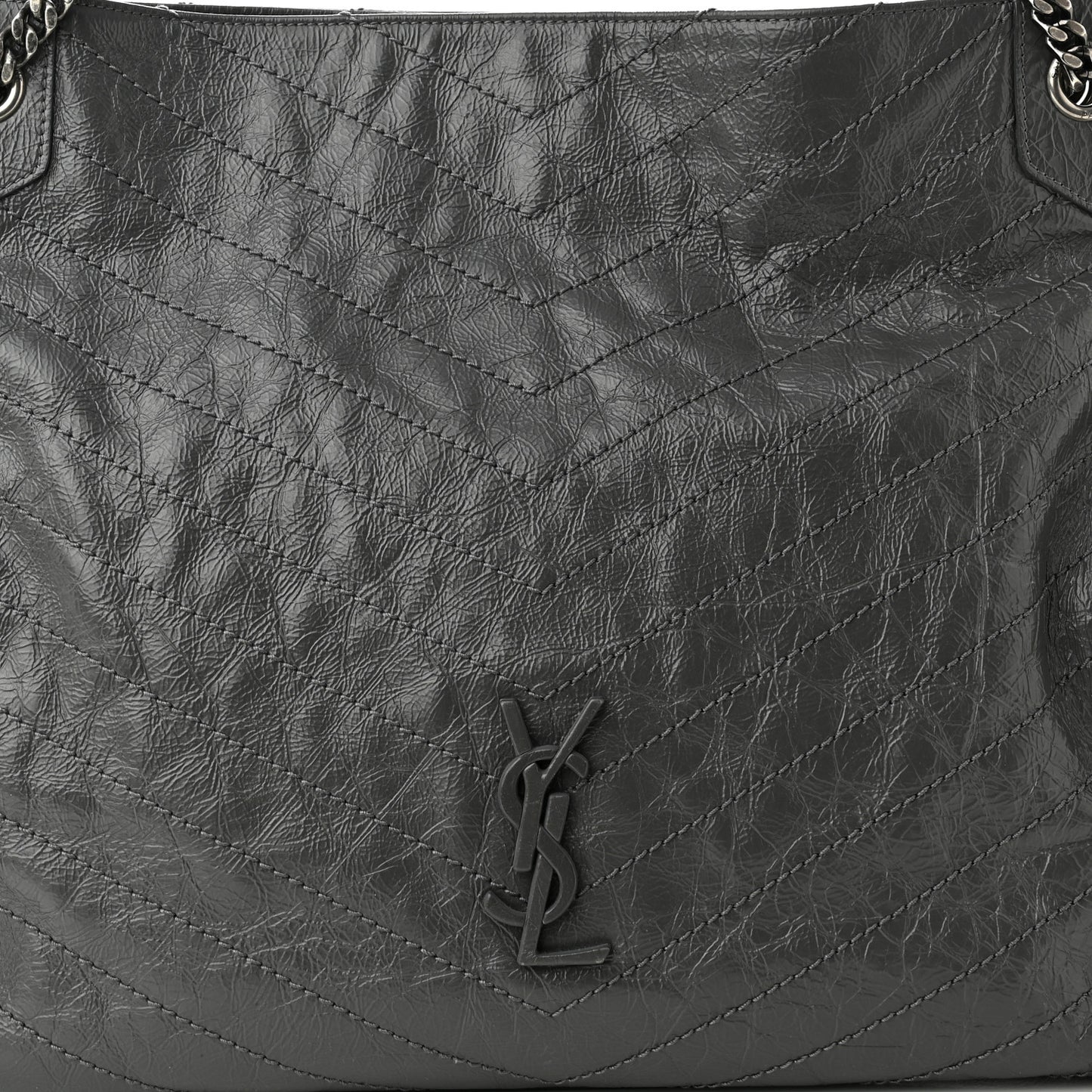 Crinkled Calfskin Matelasse Monogram Niki Shoulder Bag Storm