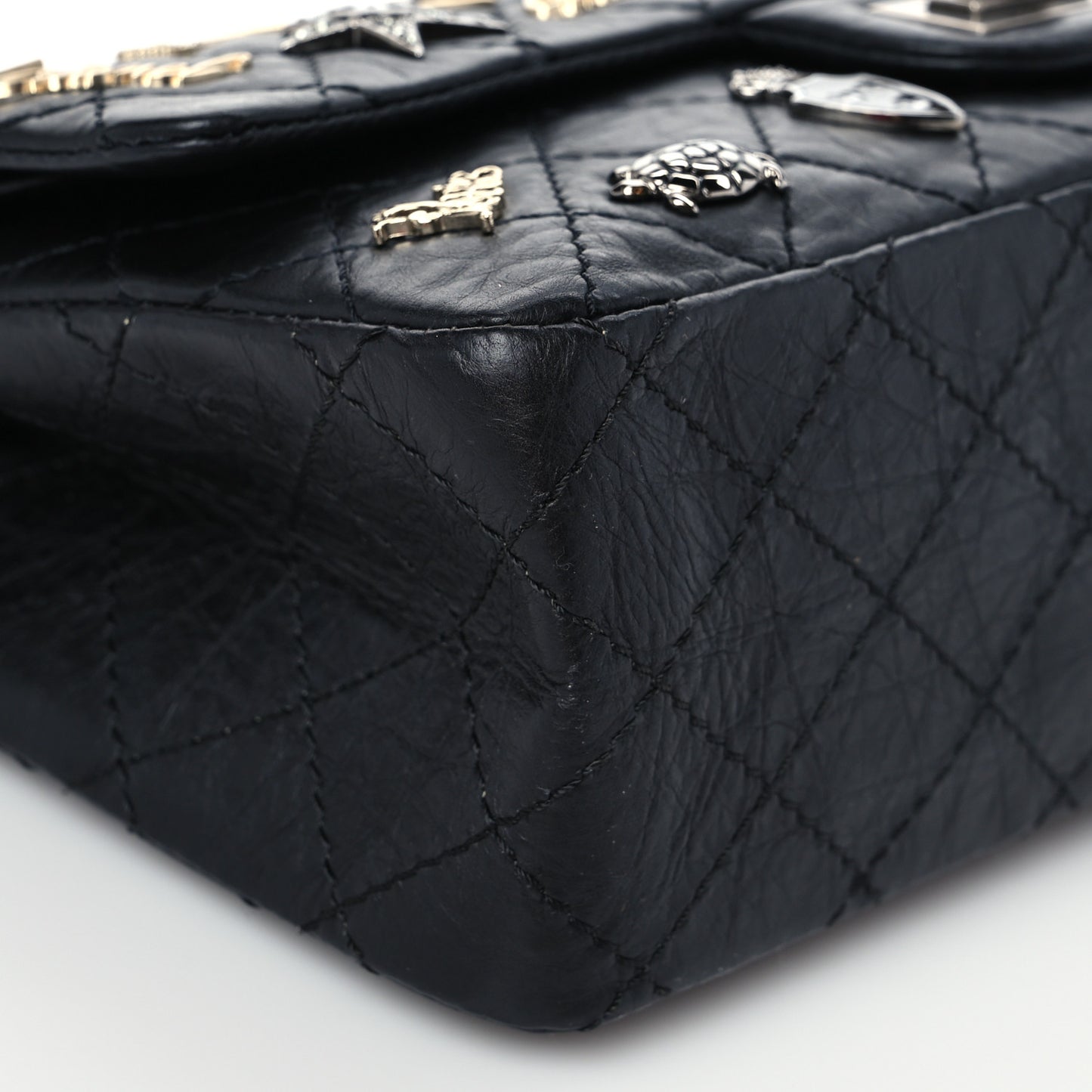 Aged Calfskin Lucky Charms 2.55 Reissue 225 Flap Black