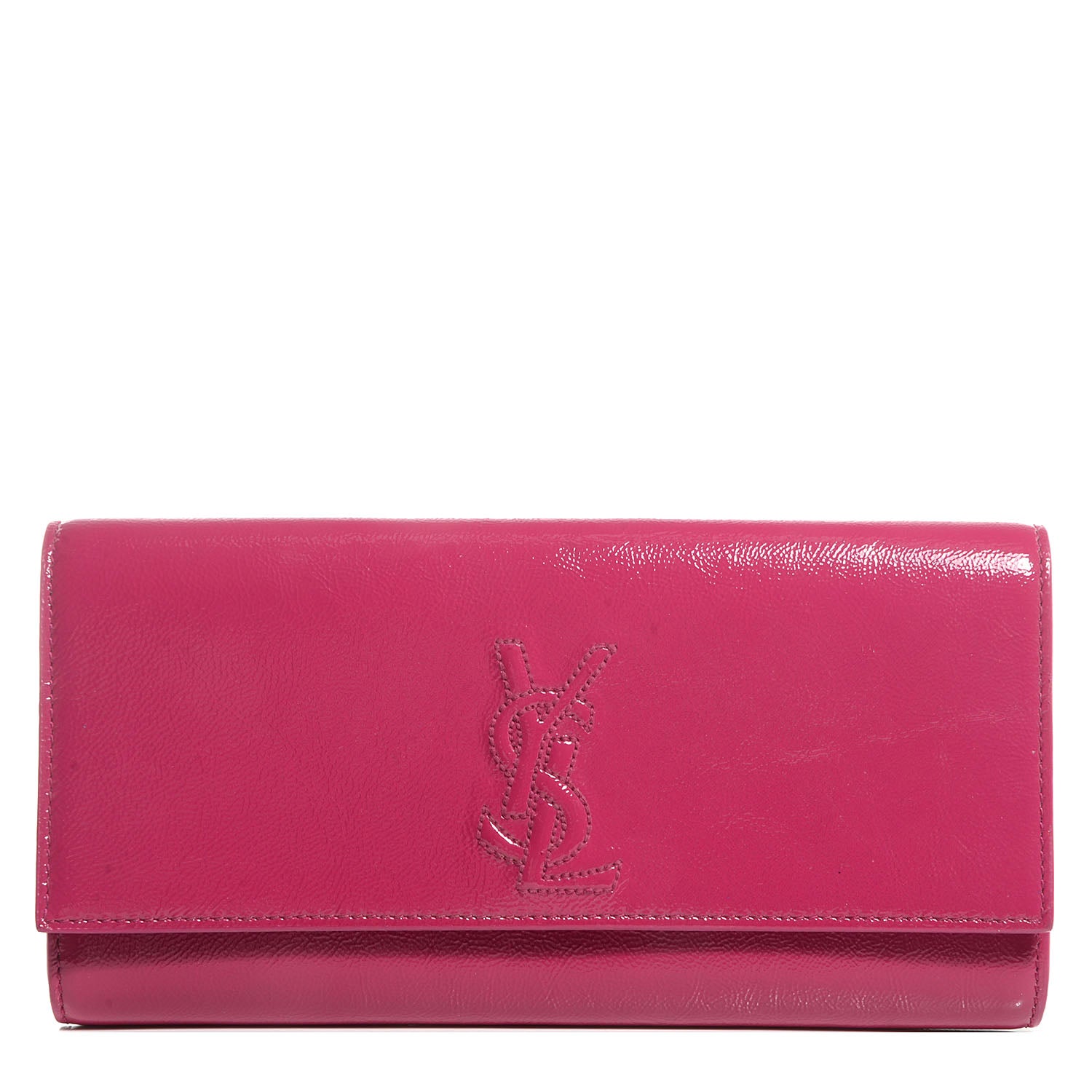 Saint Laurent Textured Patent Small Belle de Jour Clutch Fuchsia 1 of 7