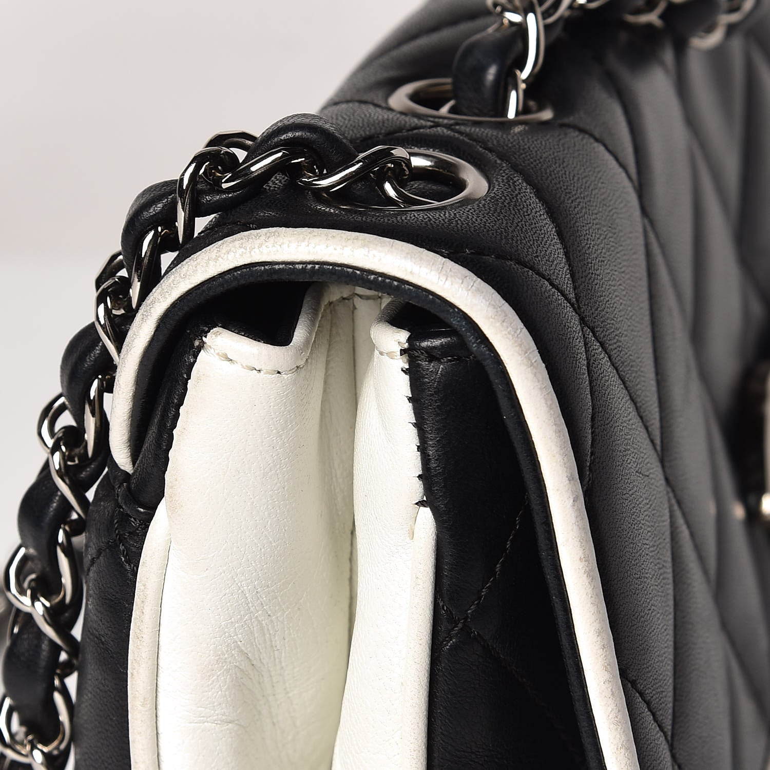 Chanel Lambskin Two Tone Flap Black White 13 of 19