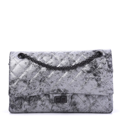 Chanel Metallic Caviar Quilted 2.55 Reissue 226 Flap Silver Black 1 of 10