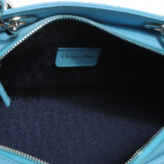 Christian Dior Calfskin Cannage Tote Turquoise 5 of 7