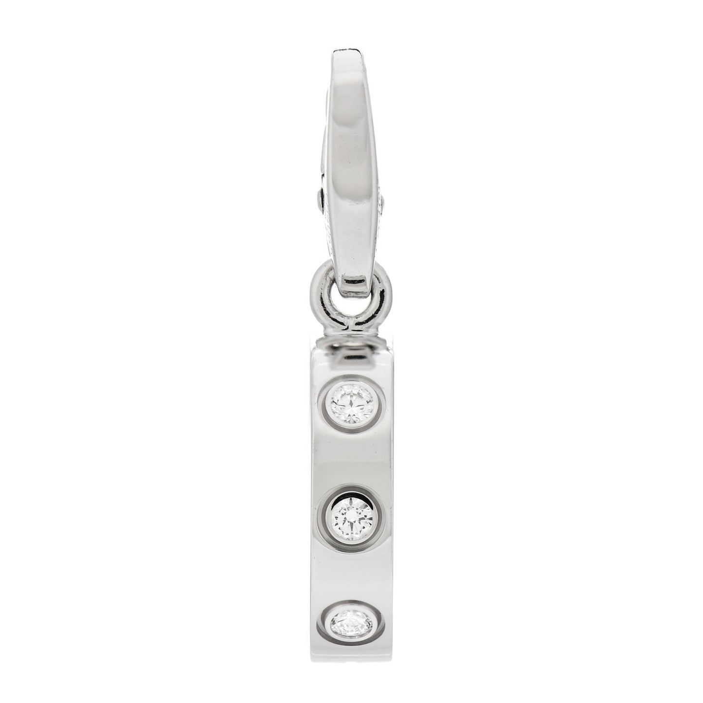 18K White Gold Diamond LOVE Ring Charm
