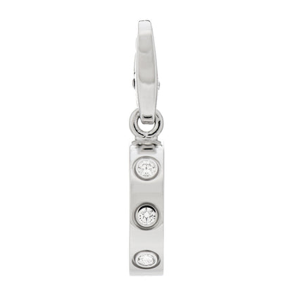 Cartier 18K White Gold Diamond LOVE Ring Charm 1 of 4