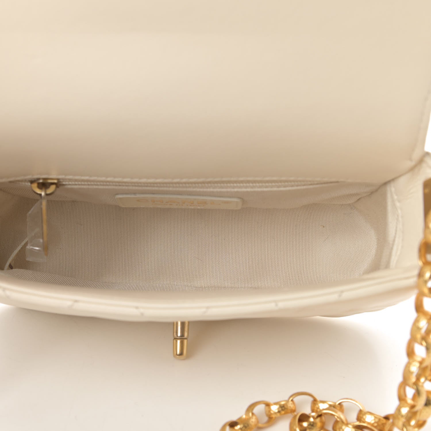 Chanel Lambskin Quilted Small CC Coin Flap Bag Ivory 5 of 11