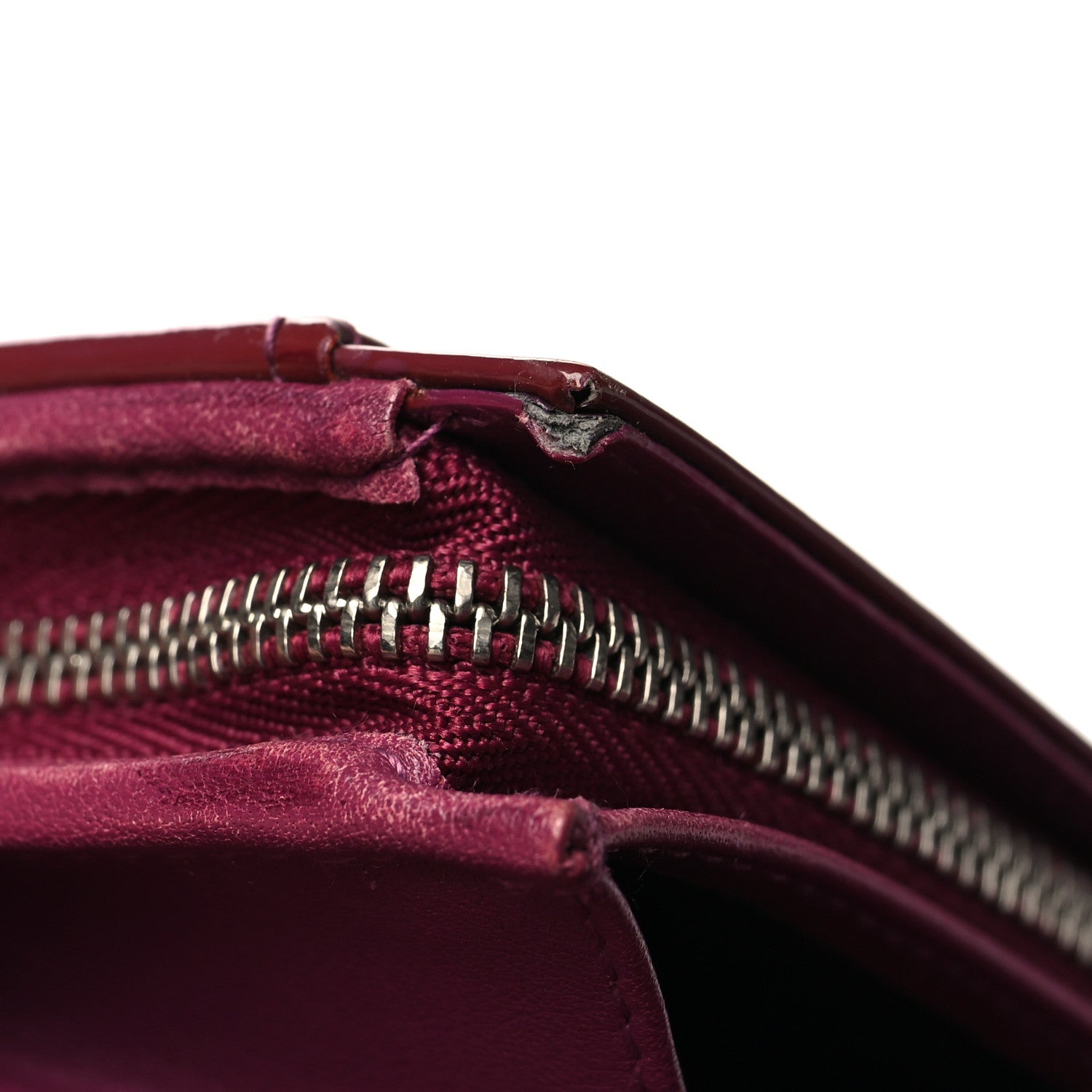 Christian Dior Patent Cannage Lady Dior Rendezvous Wallet On Chain Fuchsia 14 of 15