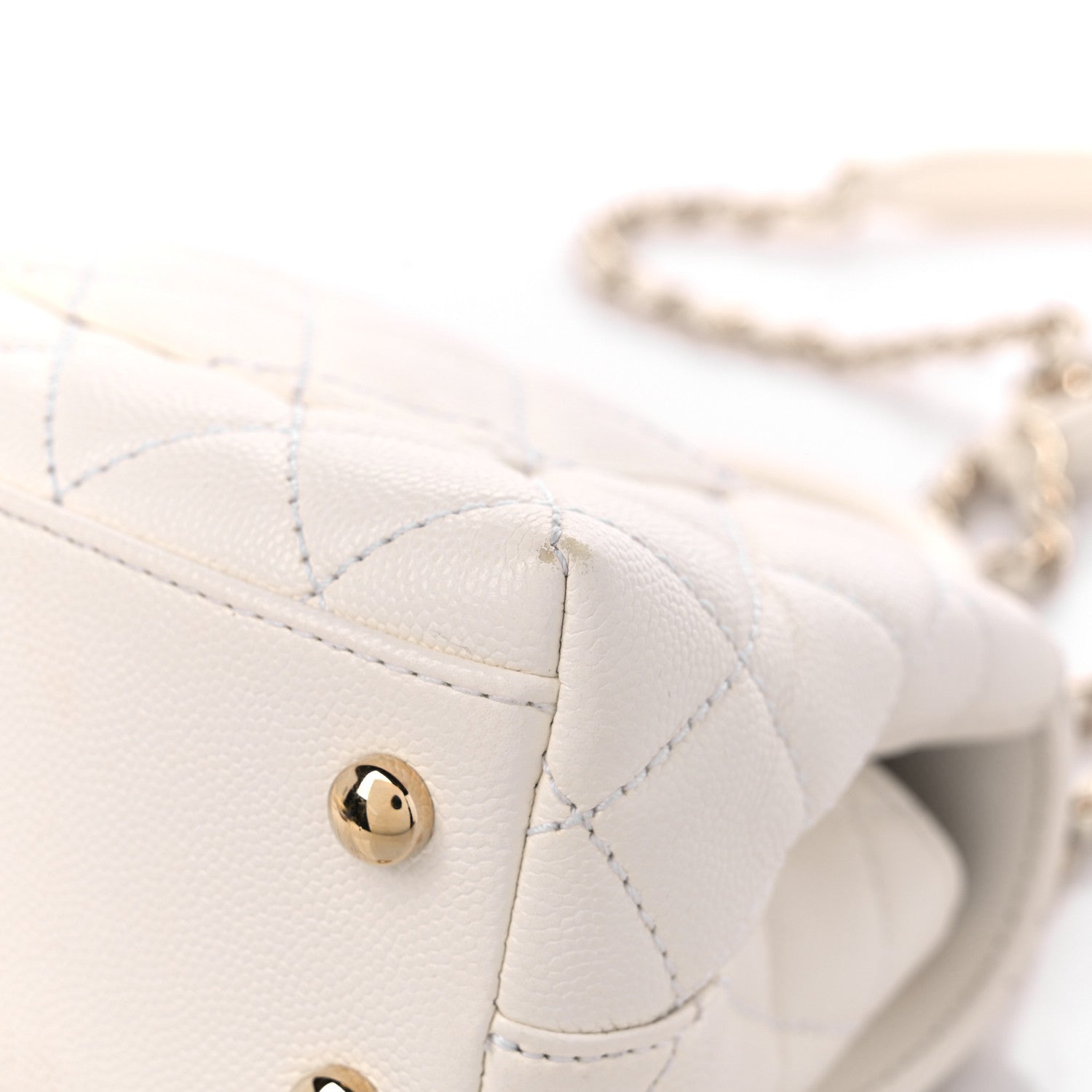 Chanel Caviar Quilted Extra Mini Coco Handle Flap White 11 of 12