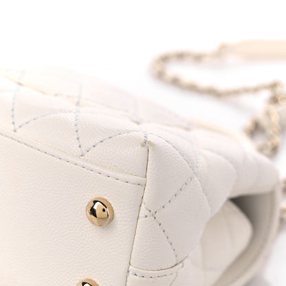 Chanel Caviar Quilted Extra Mini Coco Handle Flap White 11 of 12
