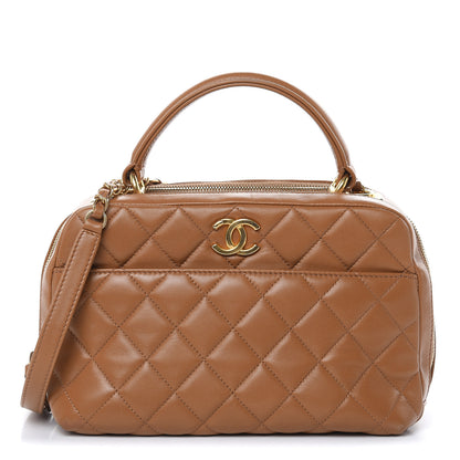 Chanel Lambskin Quilted Medium Trendy CC Bowling Bag Camel 1 of 19