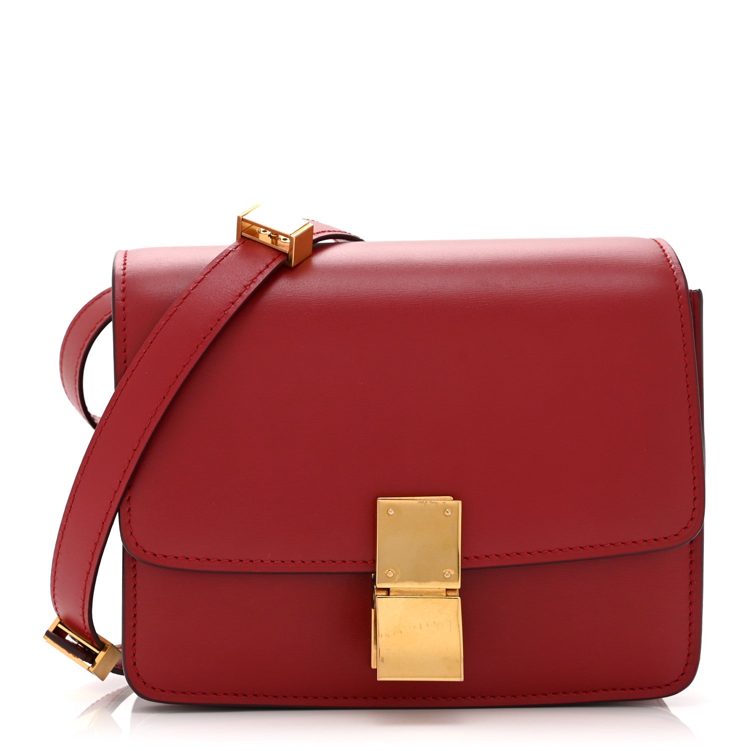 Celine Smooth Calfskin Small Classic Box Flap Bag Red 1 of 10