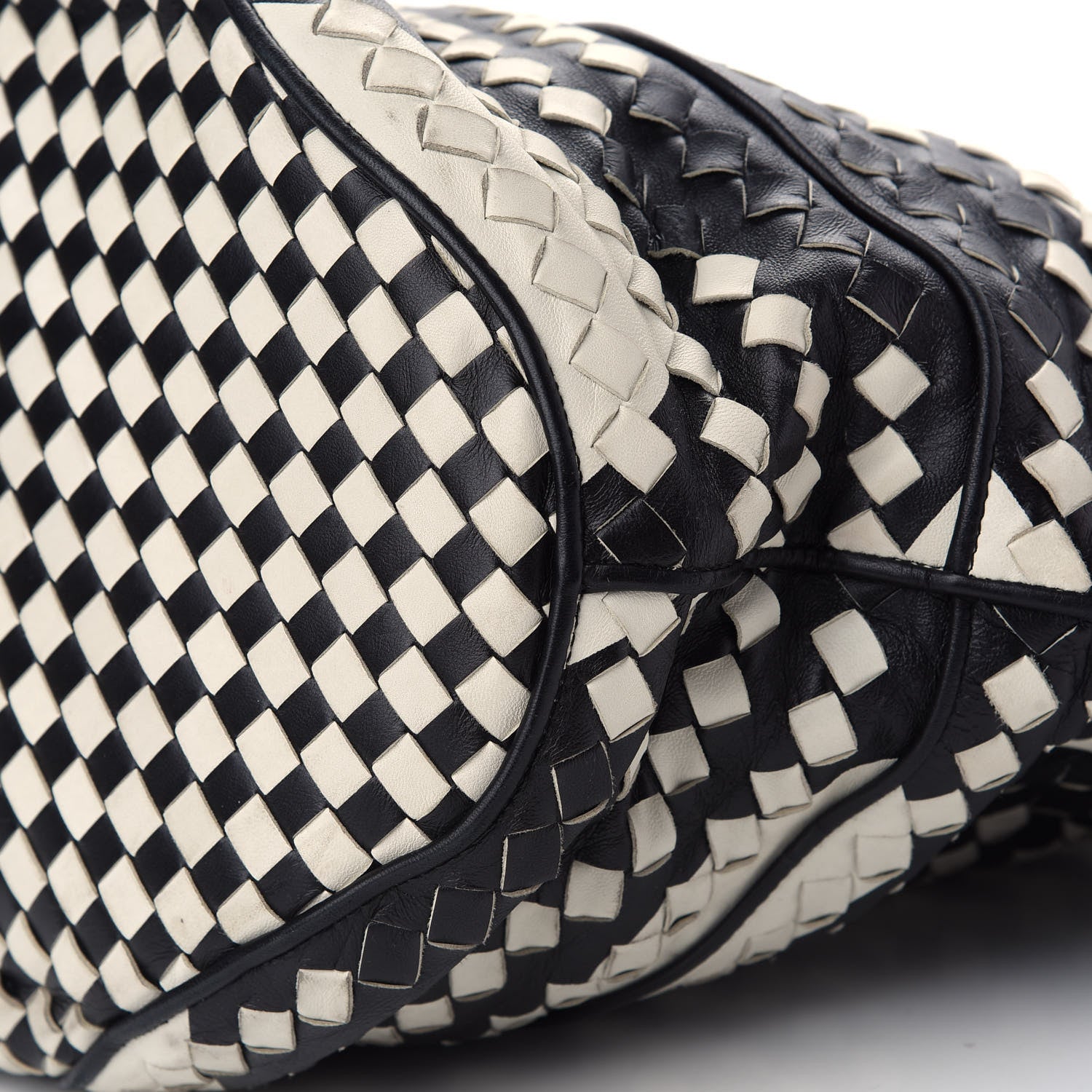 Bottega Veneta Nappa Intrecciato Shopper Tote Black White 9 of 9