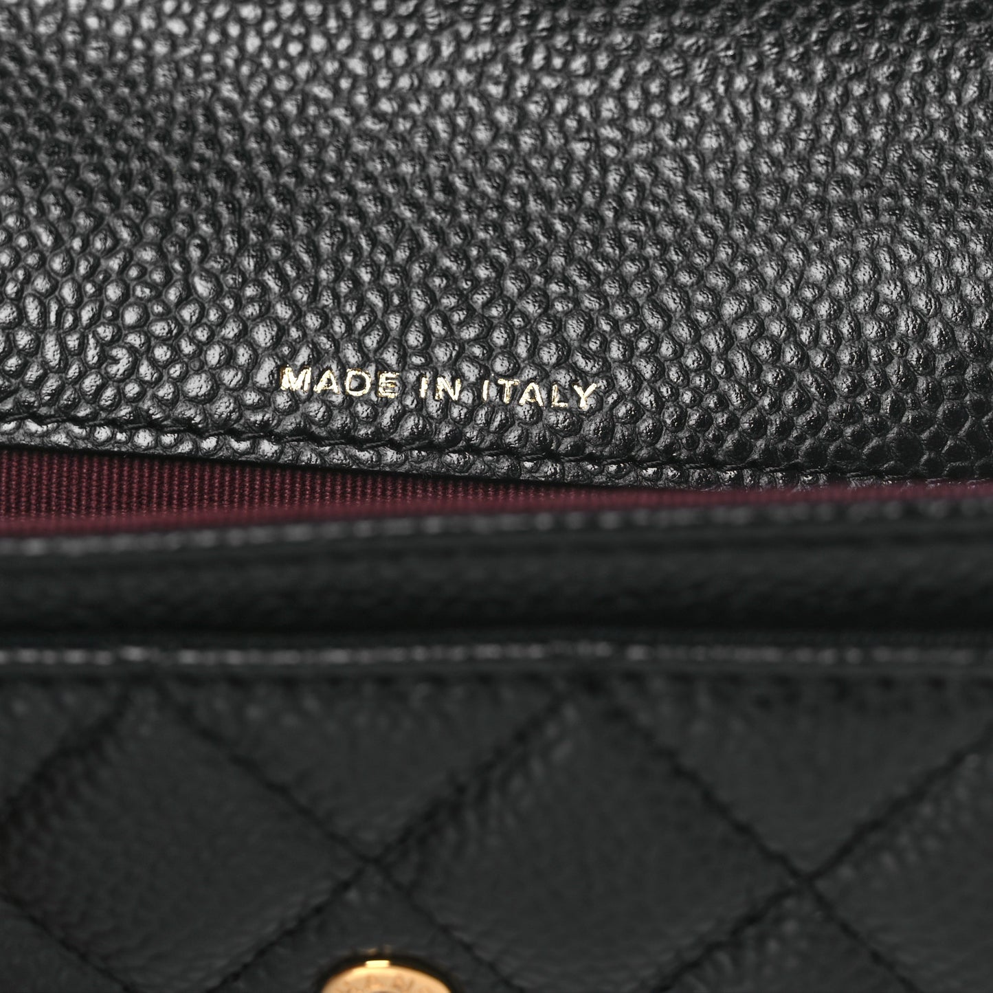 Caviar Quilted Flap Card Holder Wallet Black