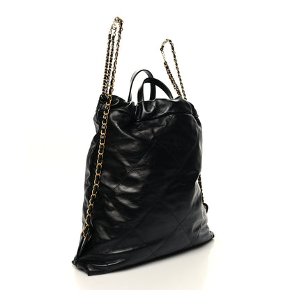 Chanel Shiny Calfskin Quilted Chanel 22 Backpack Black 3 of 10