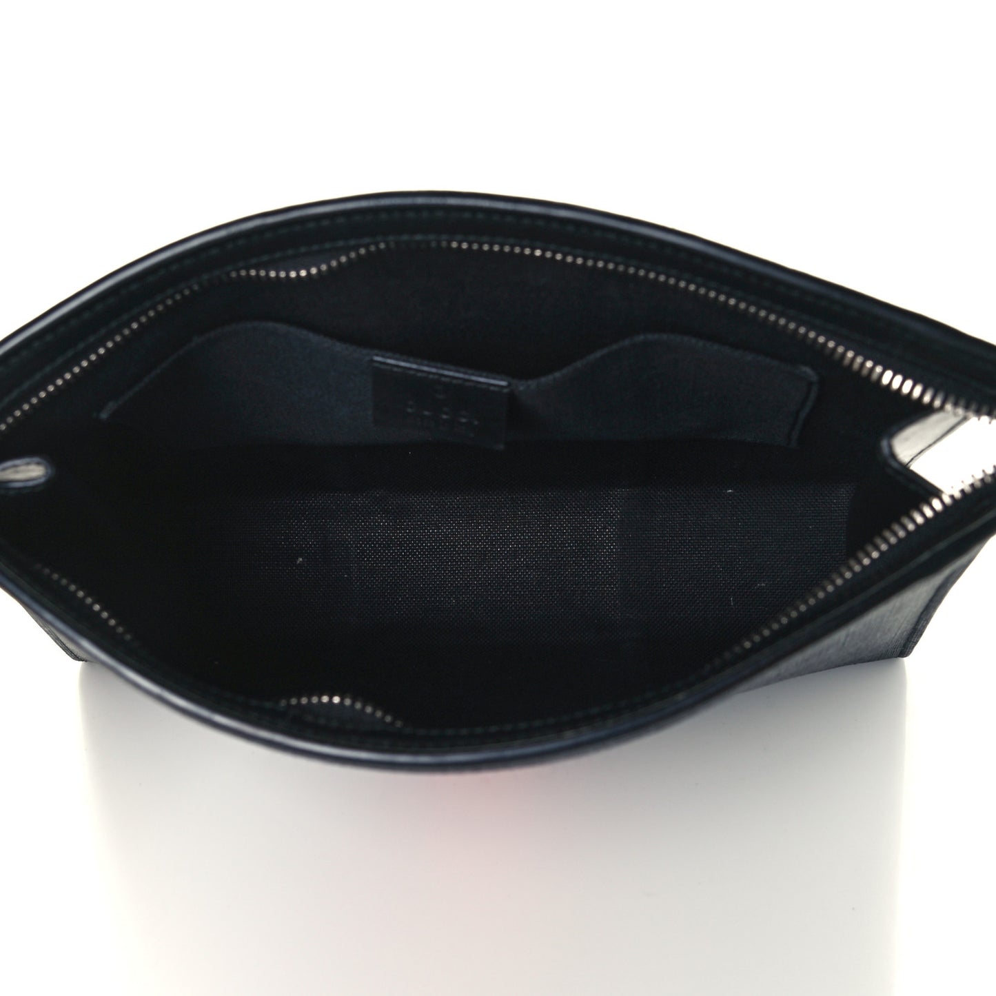 GG Supreme Monogram Selleria Calfskin Web New Web Cosmetic Case Black