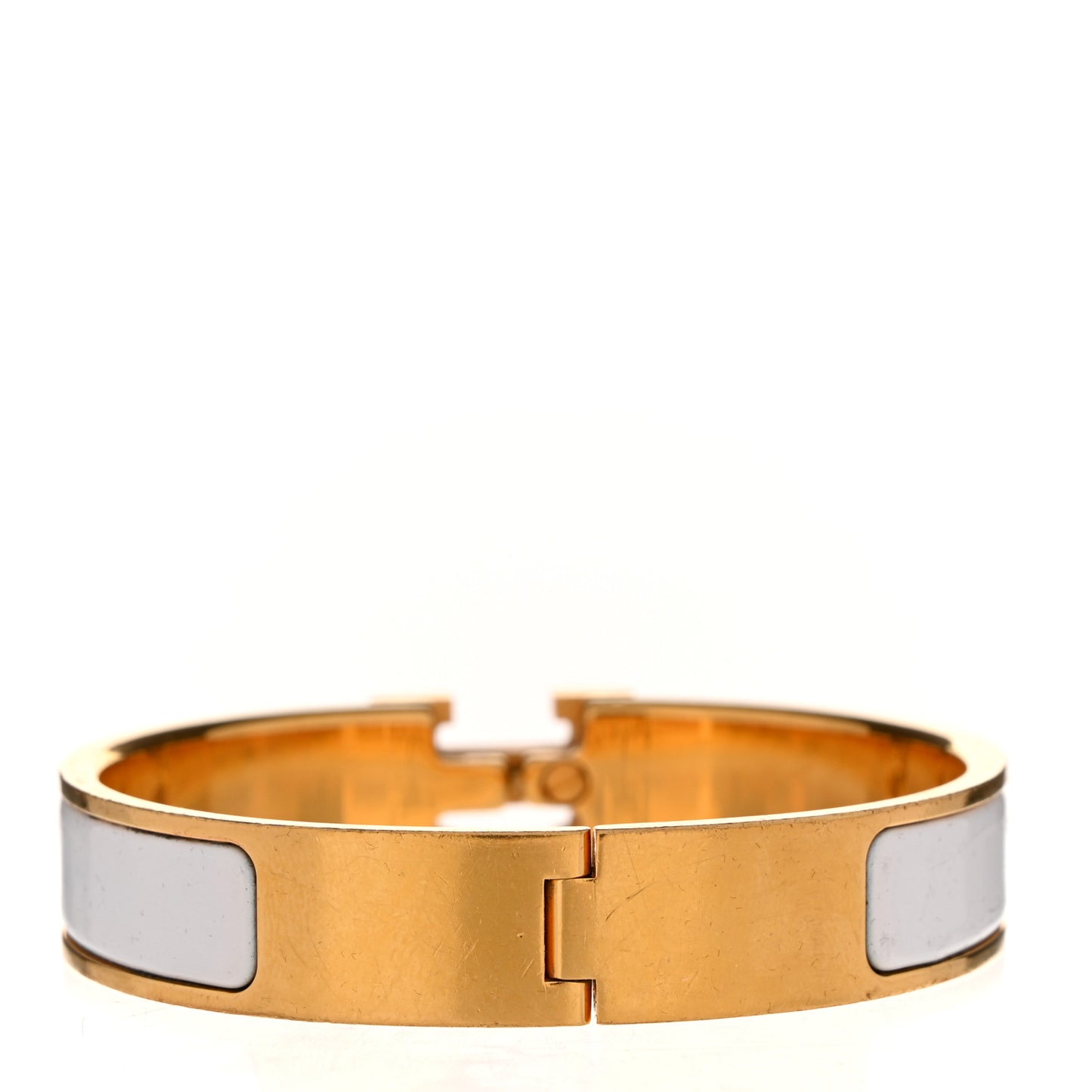 Enamel Narrow Clic Clac H Bracelet PM White