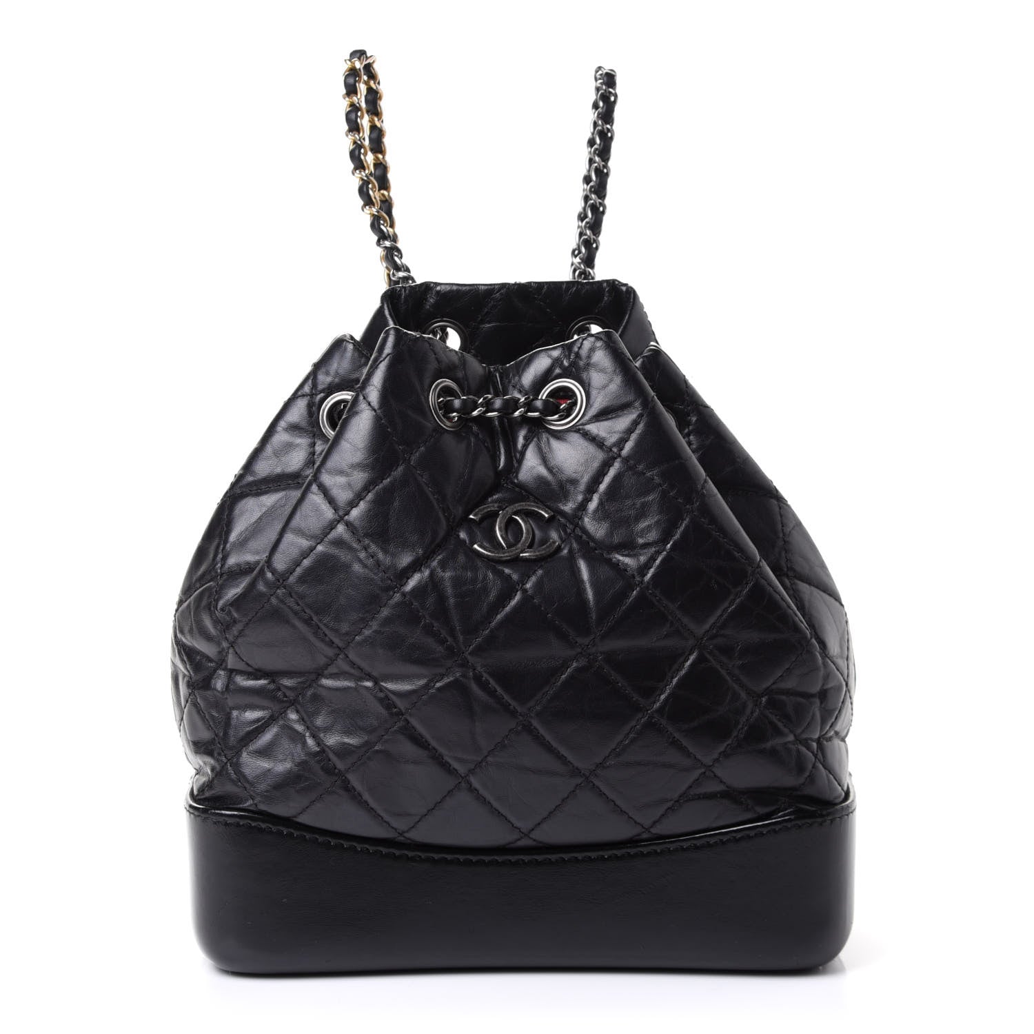 Chanel Aged Calfskin Quilted Gabrielle Backpack Black 1 of 5