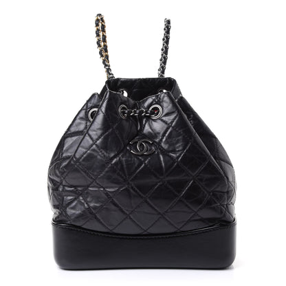 Chanel Aged Calfskin Quilted Gabrielle Backpack Black 1 of 5