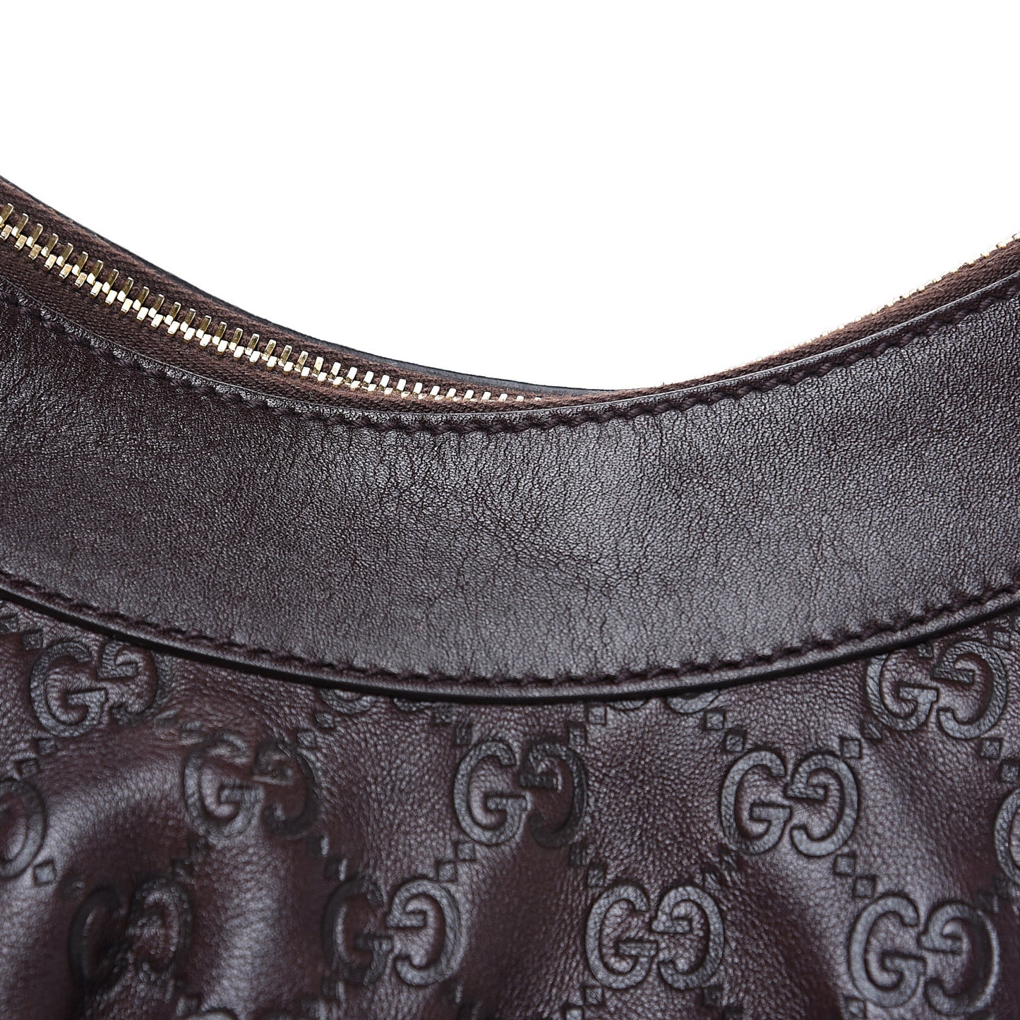 Guccissima Small D Gold Ring Shoulder Bag Chocolate Brown