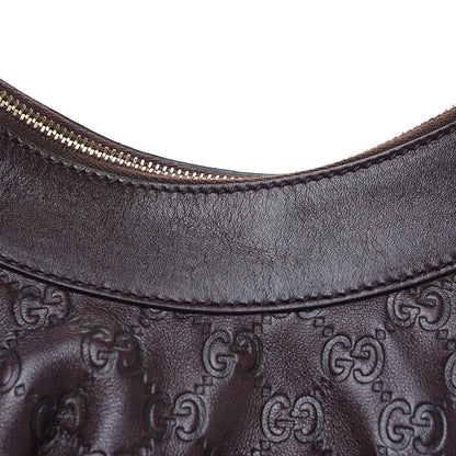 Gucci Guccissima Small D Gold Ring Shoulder Bag Chocolate Brown 9 of 10