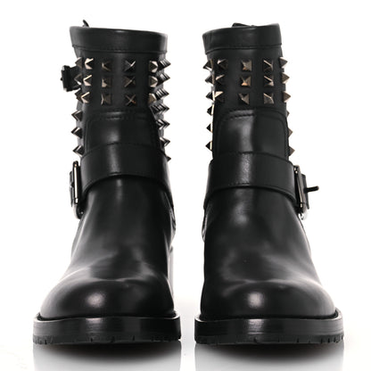 Valentino Garavani Calfskin Rockstud 30mm Biker Boots 40 Black 2 of 11