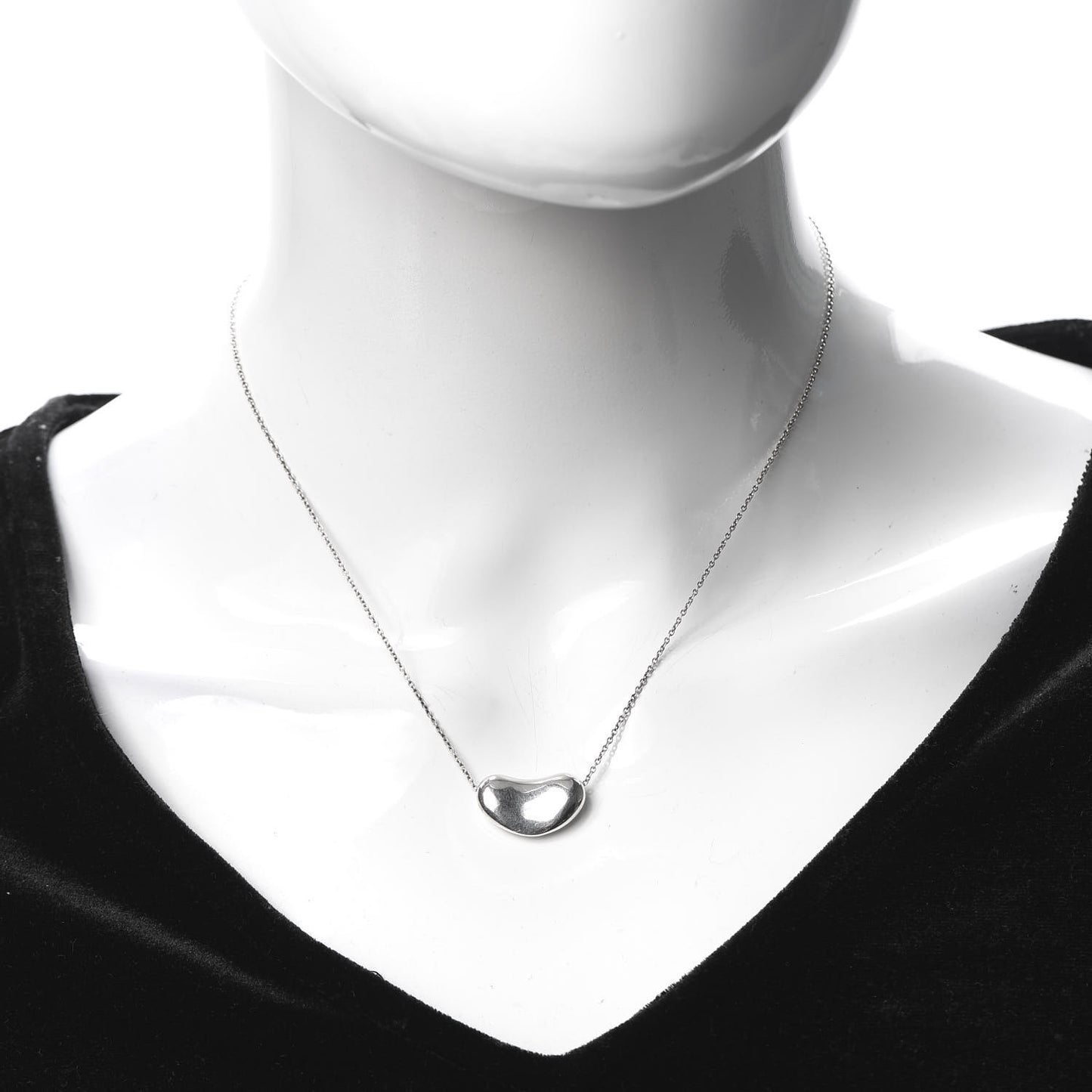 Sterling Silver 12mm Elsa Peretti Bean Pendant Necklace