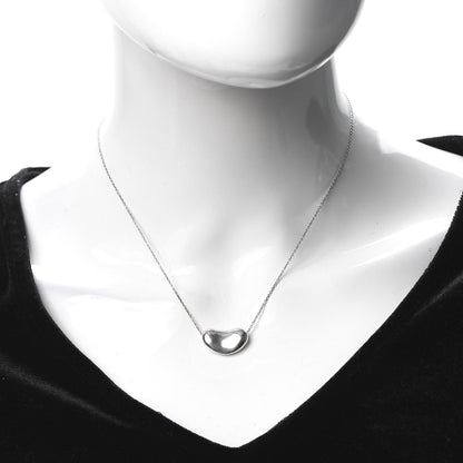 Tiffany Sterling Silver 12mm Elsa Peretti Bean Pendant Necklace 2 of 6
