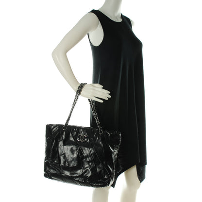 Chanel Glazed Calfskin Twisted Large Tote Black 2 of 7