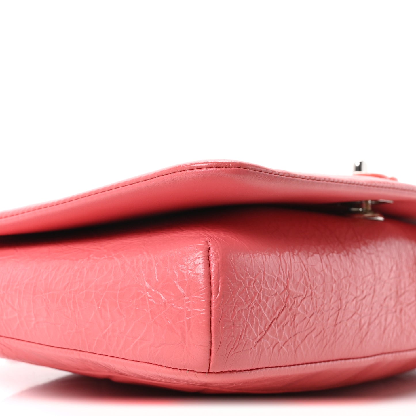 Crumpled Calfskin Quilted Bi Vintage Small Single Flap Pink