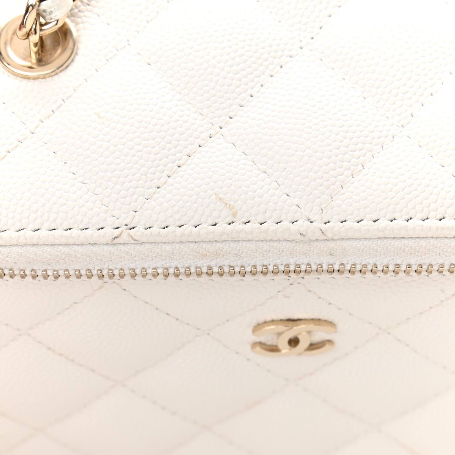Chanel Caviar Quilted Small Vanity Case With Chain White 11 of 11