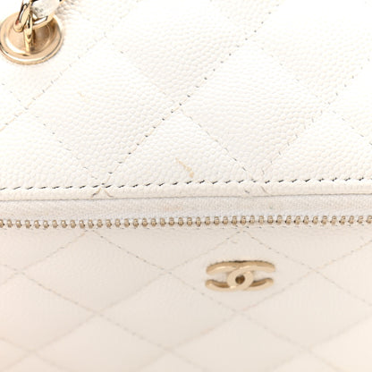 Chanel Caviar Quilted Small Vanity Case With Chain White 11 of 11