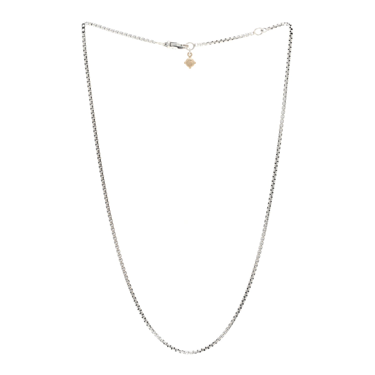 David Yurman Sterling Silver 14K Yellow Gold 1.7mm Baby Box Chain Necklace 16" 3 of 4