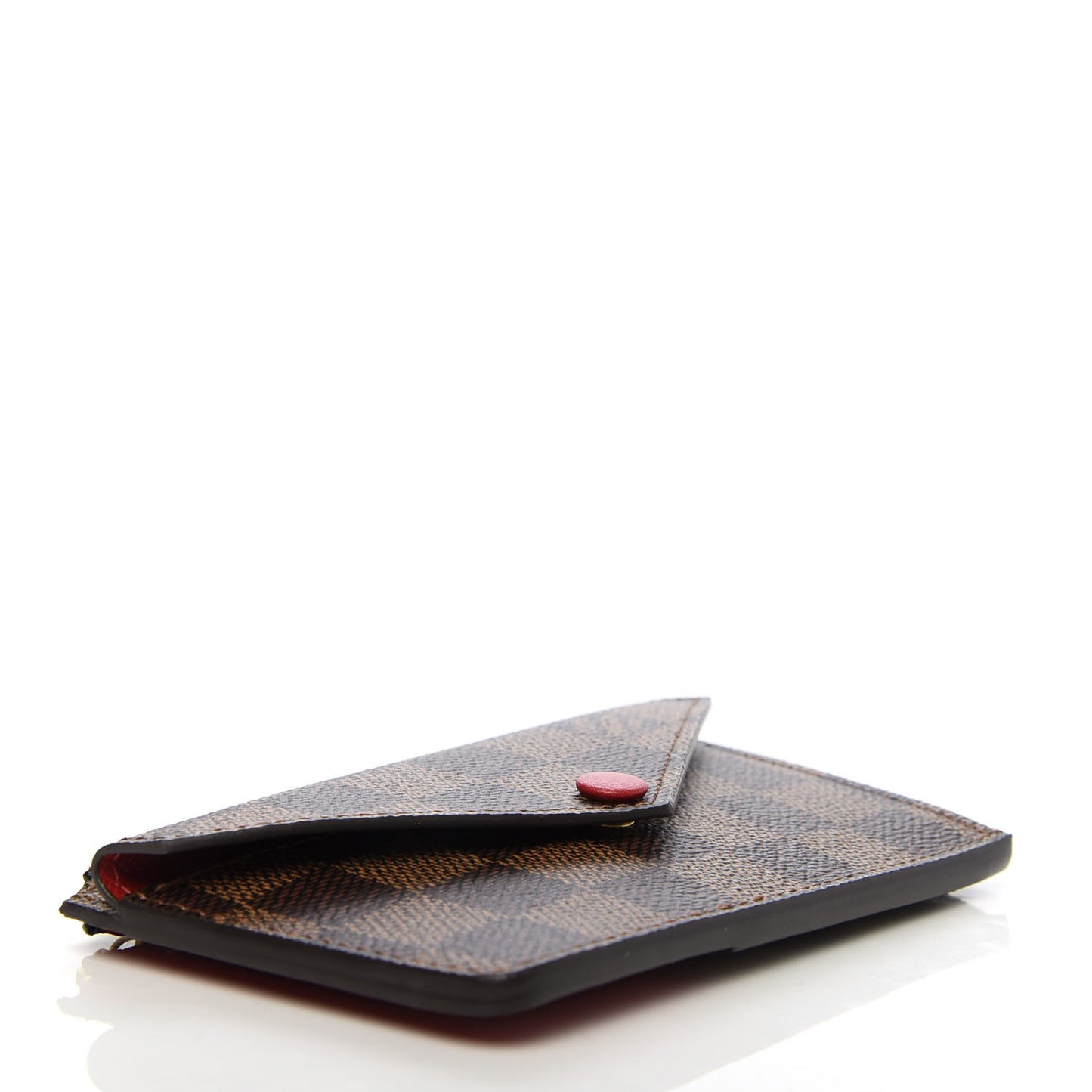 Damier Ebene Recto Verso Card Holder Red