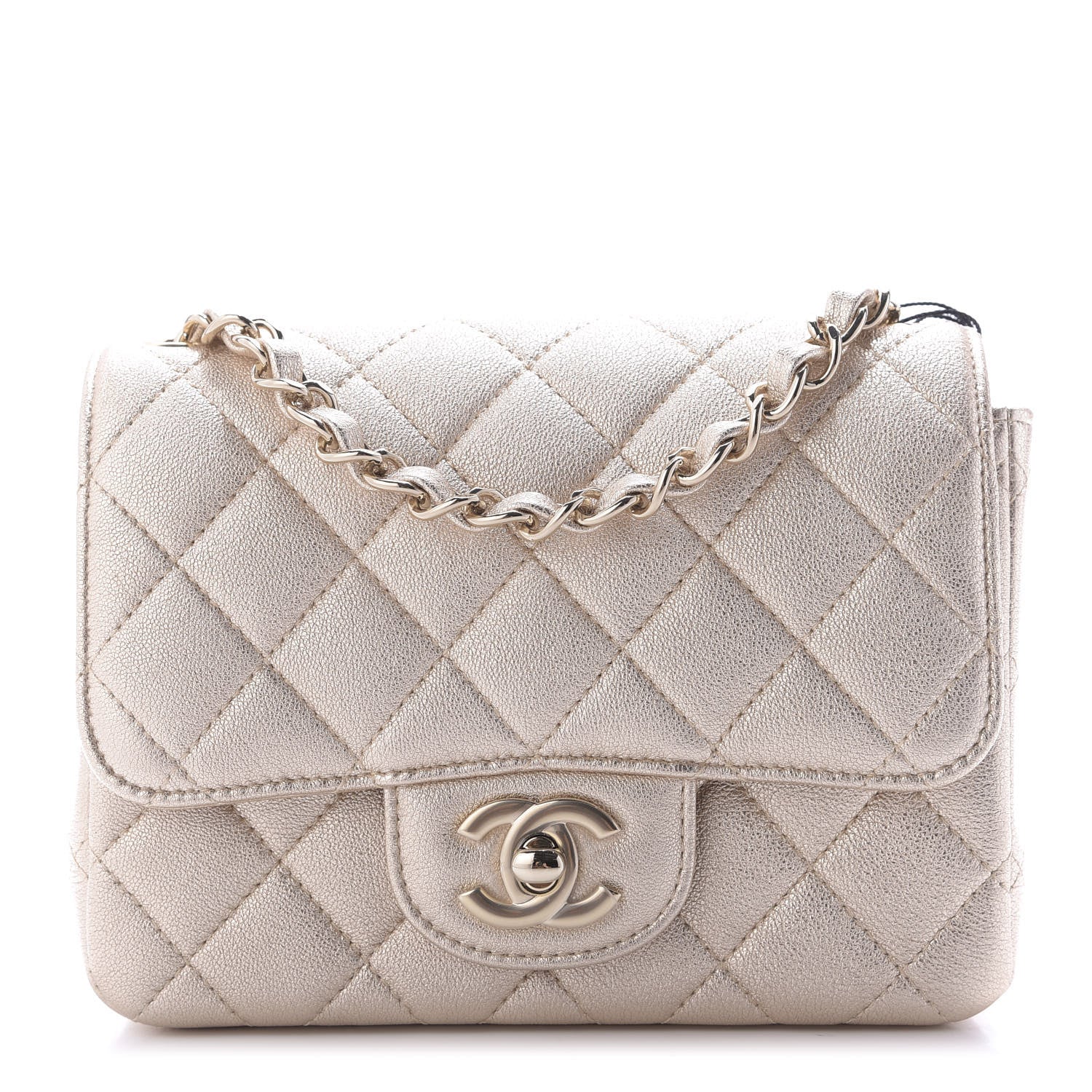 Chanel Metallic Lambskin Quilted Mini Square Flap Gold 1 of 9